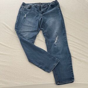 1822 Adrianna Distressed Blue Jeans